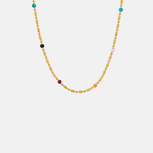 18K Gold-Plated Oil Drip Bead Necklace - VAleG