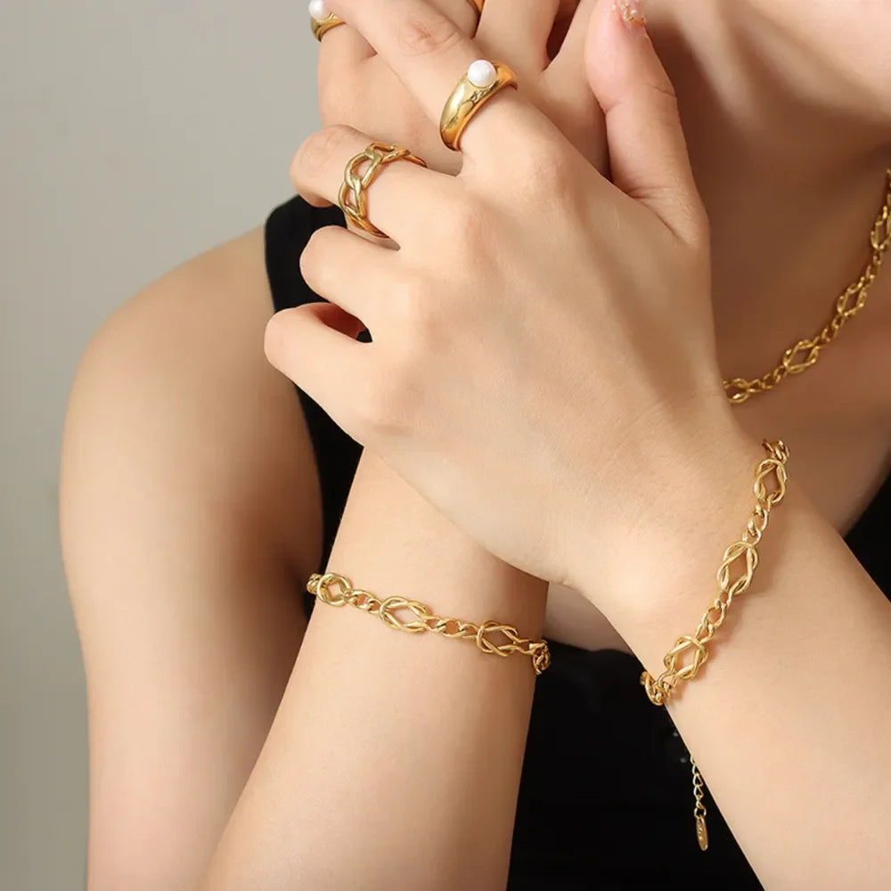 18K Gold-Plated Titanium Steel Bracelet - VAleG