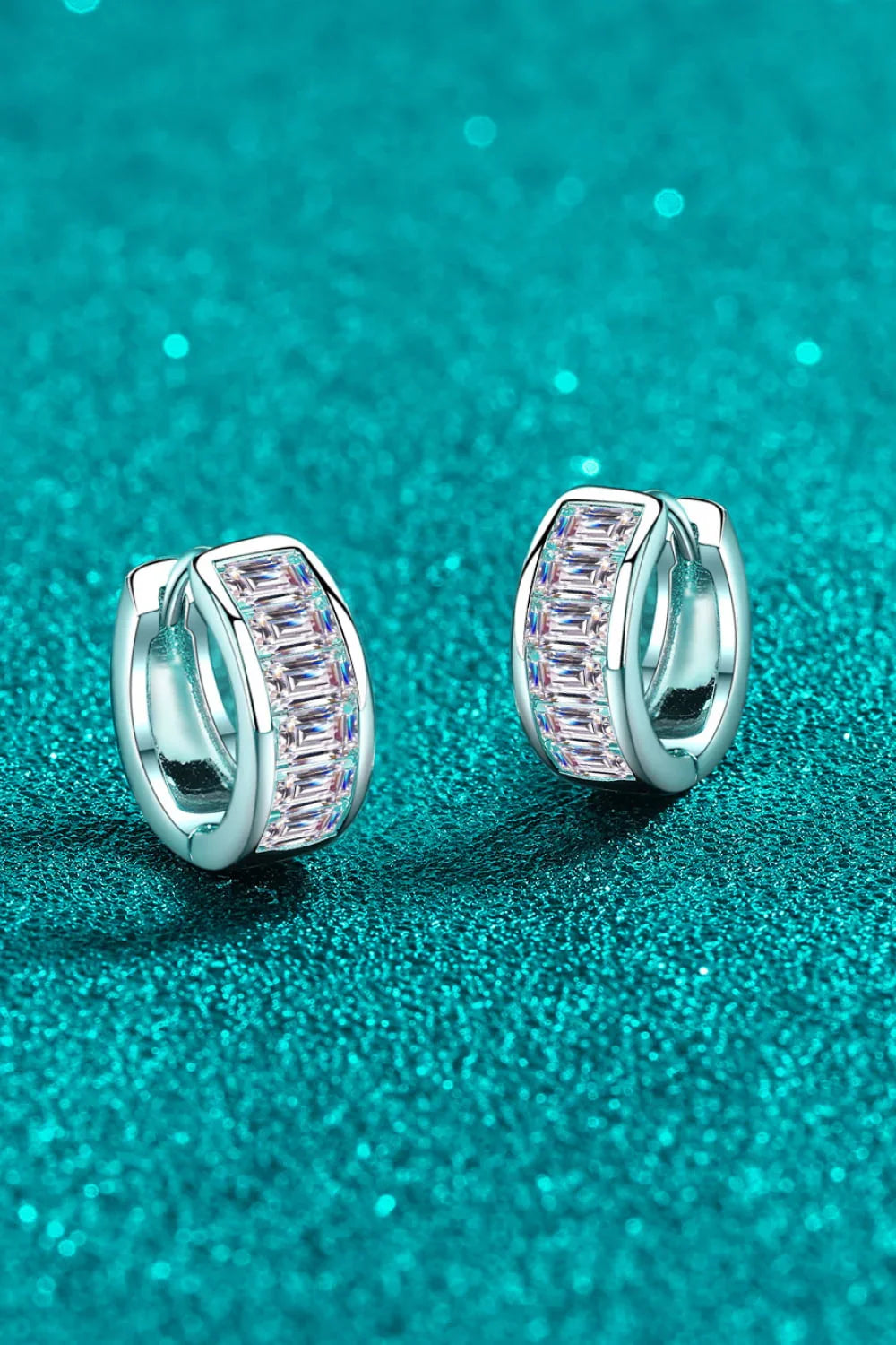 1.8 Carat Moissanite 925 Sterling Silver Huggie Earrings - VAleG