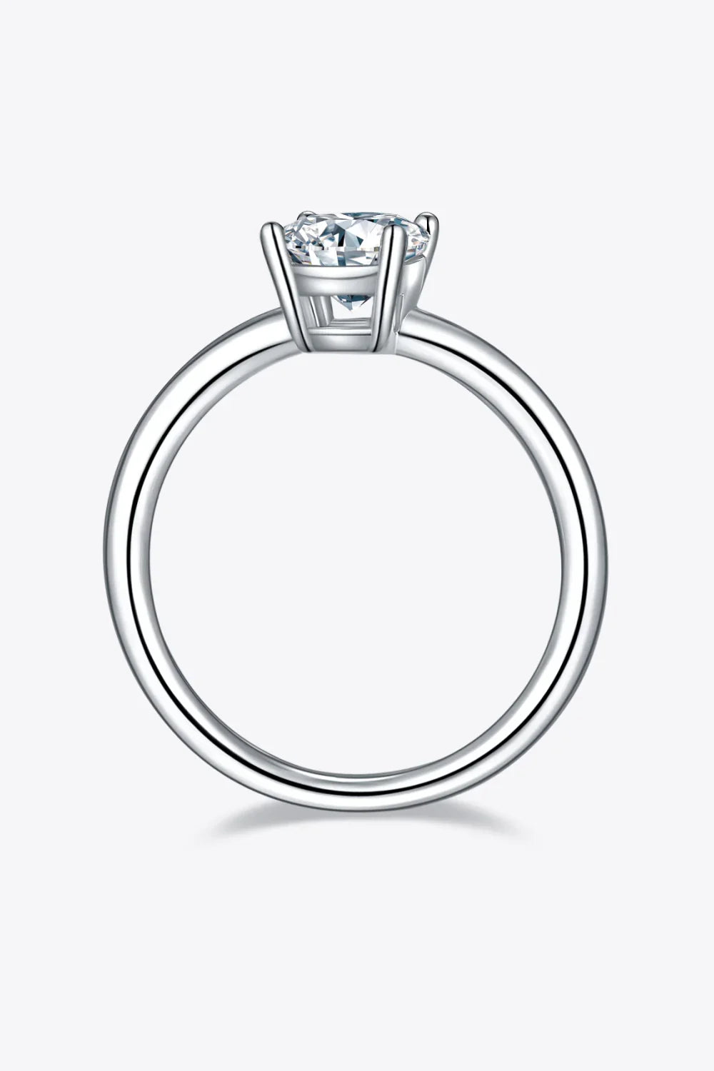 1 Carat Moissanite 925 Sterling Silver Solitaire Ring - VAleG