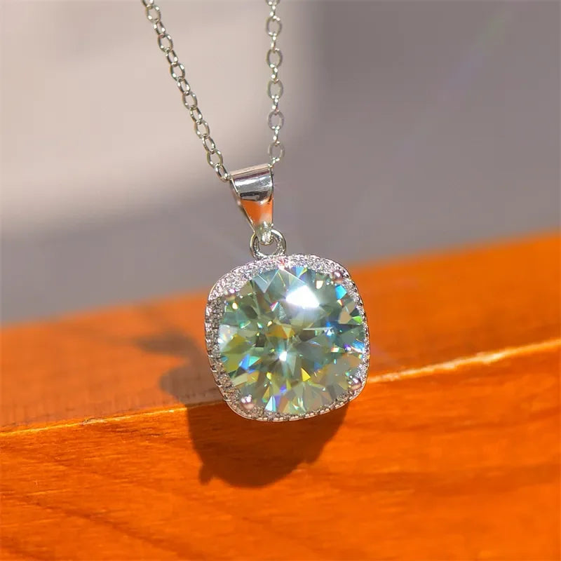 5 Carat Moissanite 925 Sterling Silver Pendant Necklace - VAleG