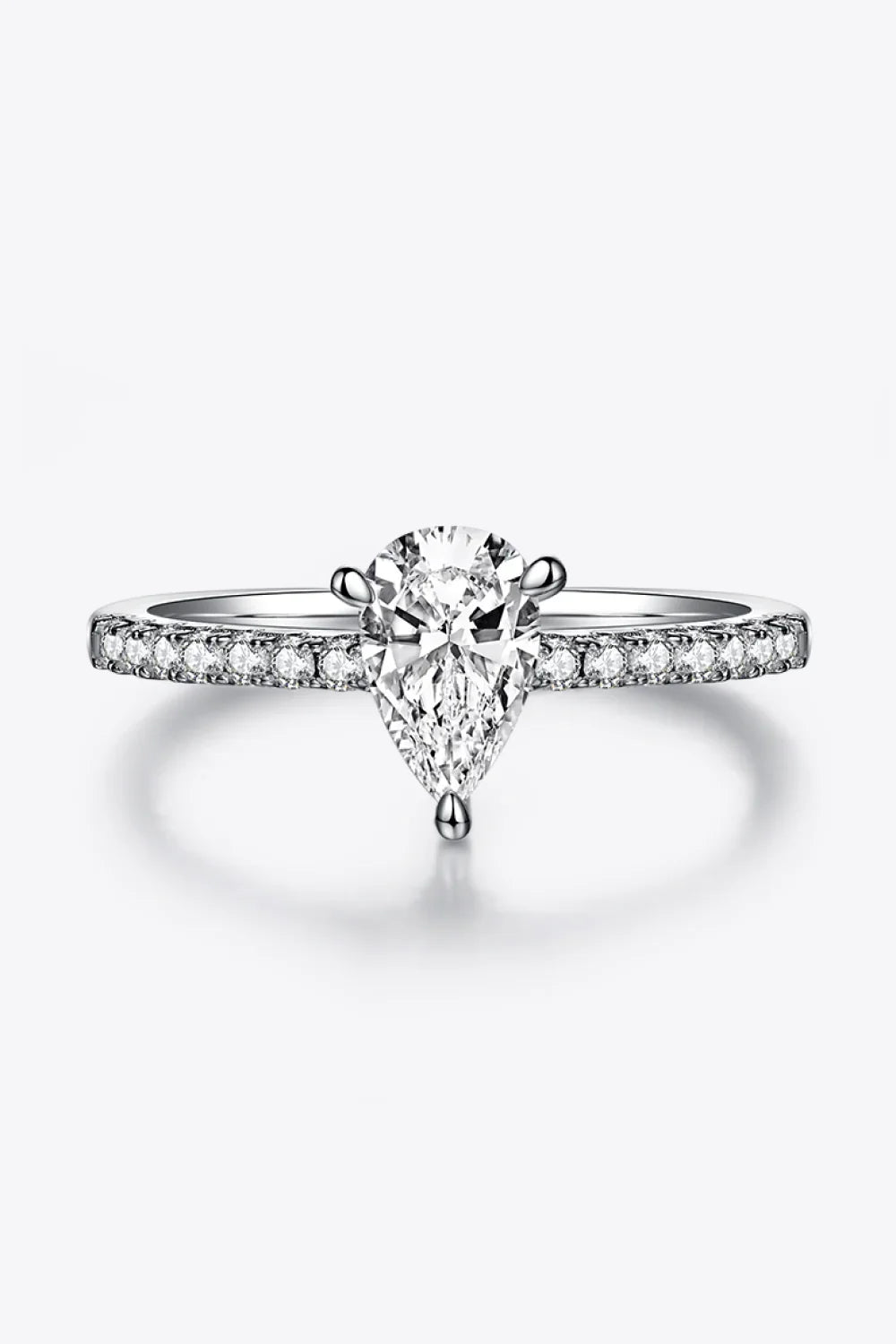1 Carat Moissanite 925 Sterling Silver Side Stone Ring - VAleG