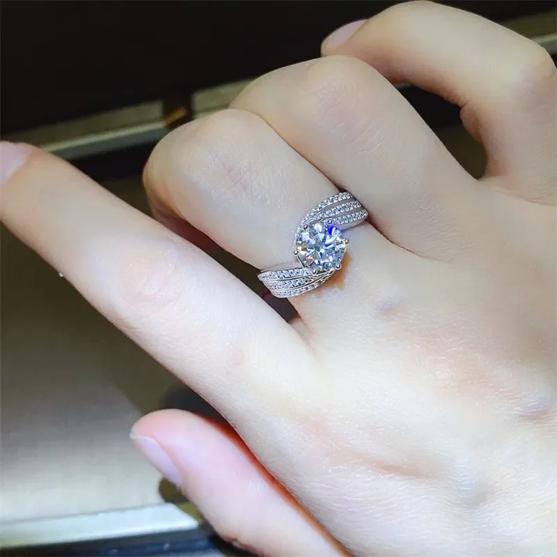 1 Carat Moissanite 925 Sterling Silver Ring - VAleG