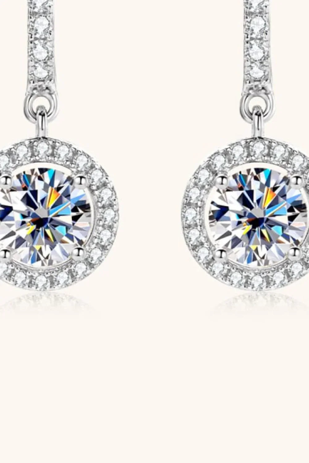 2 Carat Moissanite 925 Sterling Silver Drop Earrings - VAleG