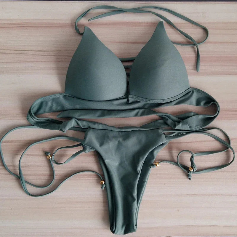 Strappy Split Swimsuit - VAleG