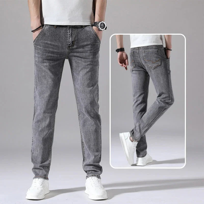 Retro Thin Jeans Straight Loose Casual Trousers Men - VAleG