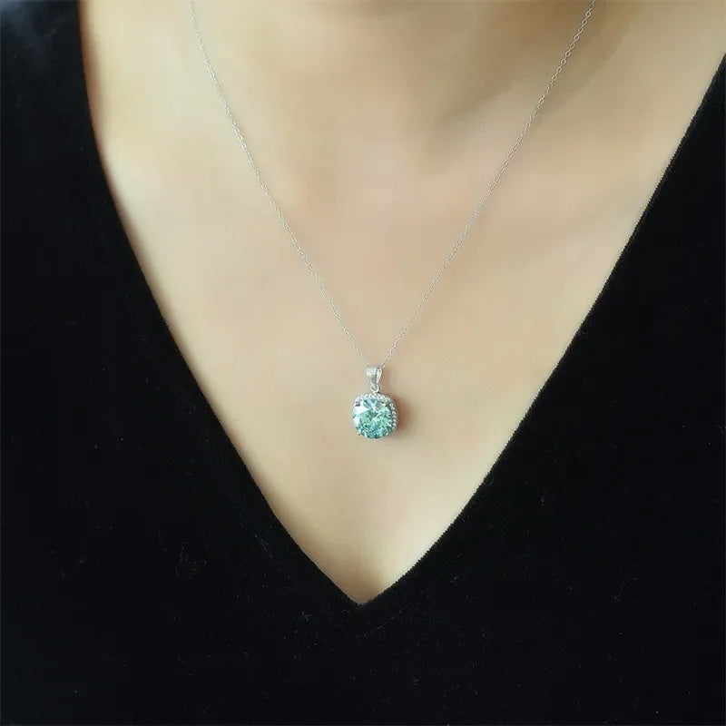 5 Carat Moissanite 925 Sterling Silver Pendant Necklace - VAleG