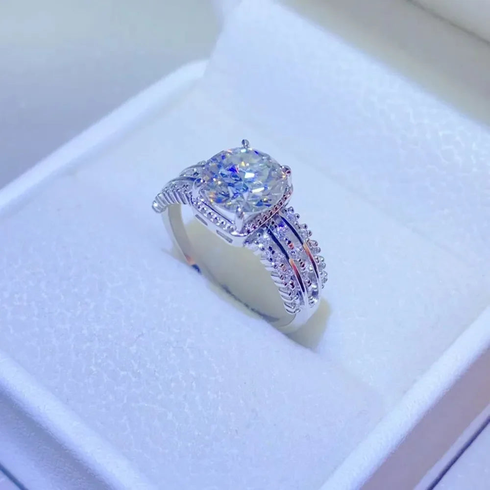2 Carat Moissanite 925 Sterling Silver Ring - VAleG