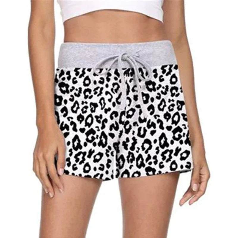 Women's Summer Home Leopard Print Casual Shorts - VAleG