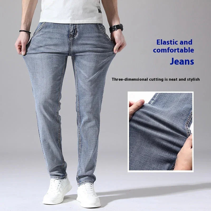Retro Thin Jeans Straight Loose Casual Trousers Men - VAleG