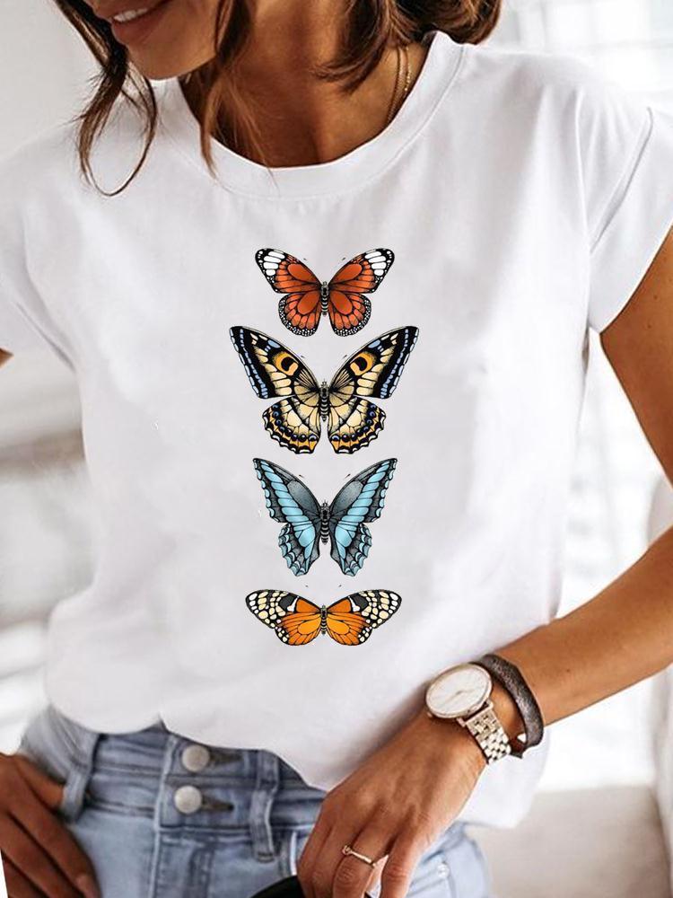 Women's Casual Short-sleeved Printed T-shirt - VAleG