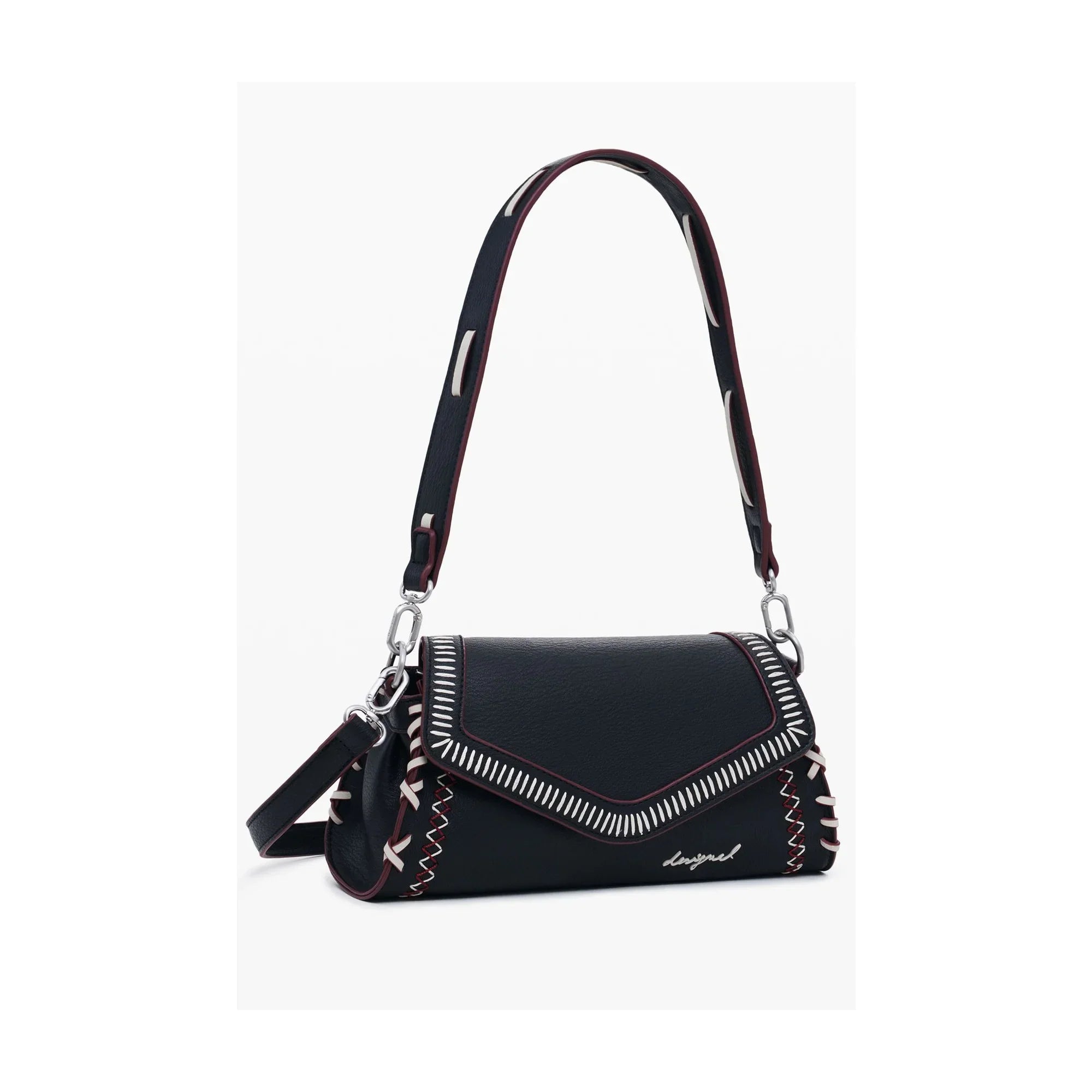 DESIGUAL Borsa Donna a Spalla Nera Manhattan Pespuntes Zarauz