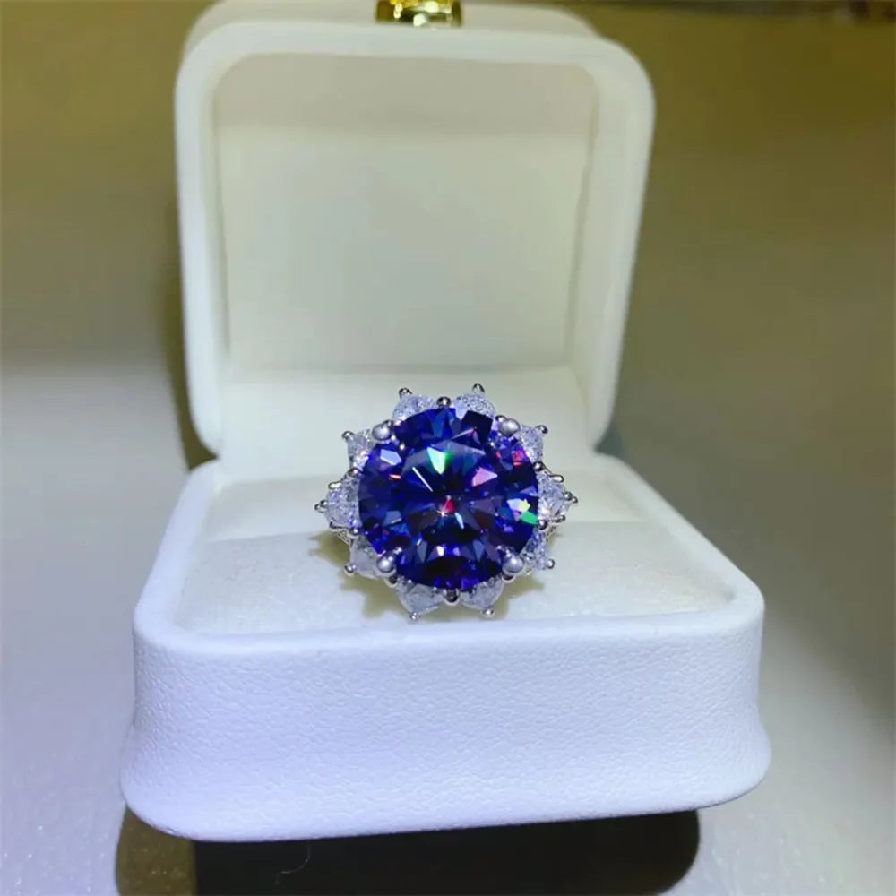 10 Carat Moissanite 925 Sterling Silver Ring - VAleG