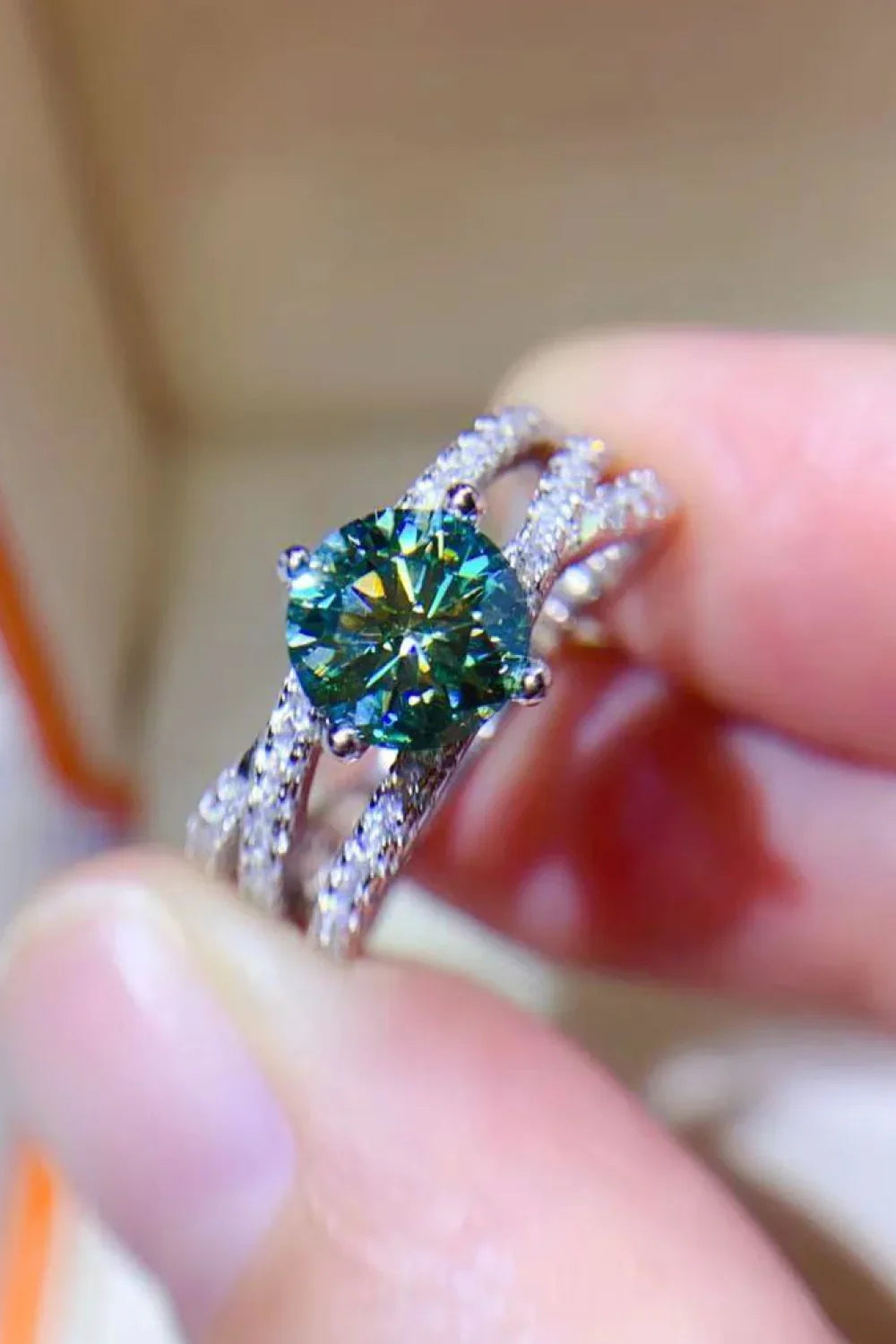 1 Carat Moissanite Contrast 925 Sterling Silver Ring - VAleG