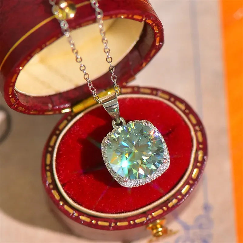 5 Carat Moissanite 925 Sterling Silver Pendant Necklace - VAleG