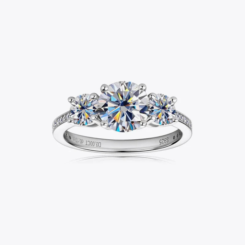 3 Carat Moissanite 925 Sterling Silver Ring - VAleG