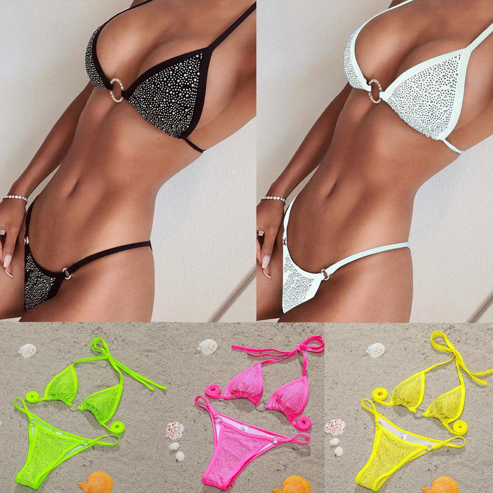 New Sexy Bikini Diamond-Studded Female Swimsuit Split Swimsuit - VAleG