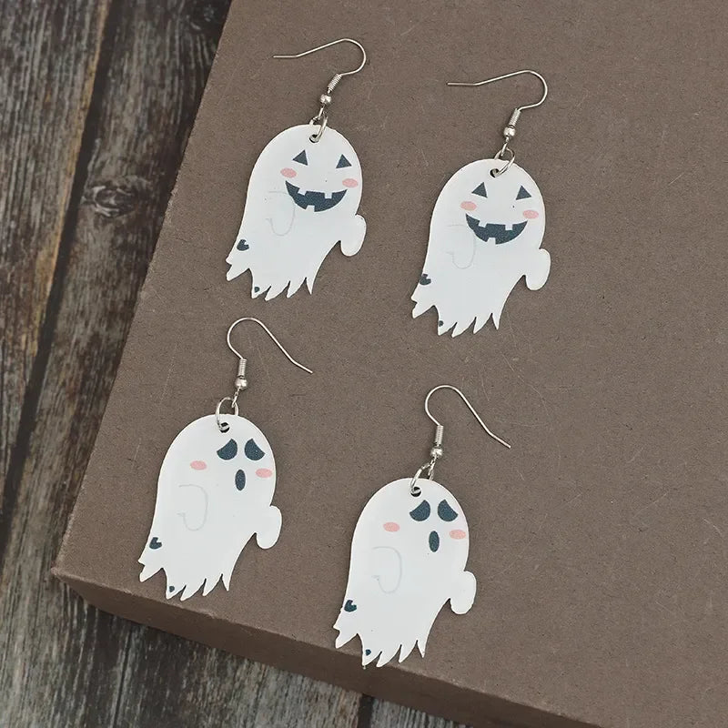 2 Piece Alloy Acrylic Ghost Dangle Earrings - VAleG