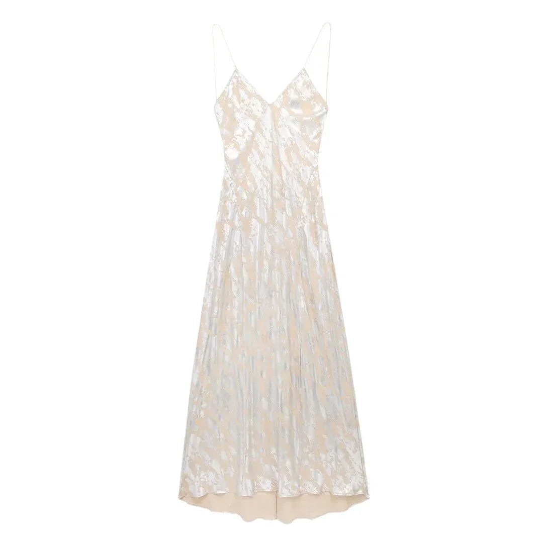 Women's Metal Foil Printed Underwear Dress - VAleG