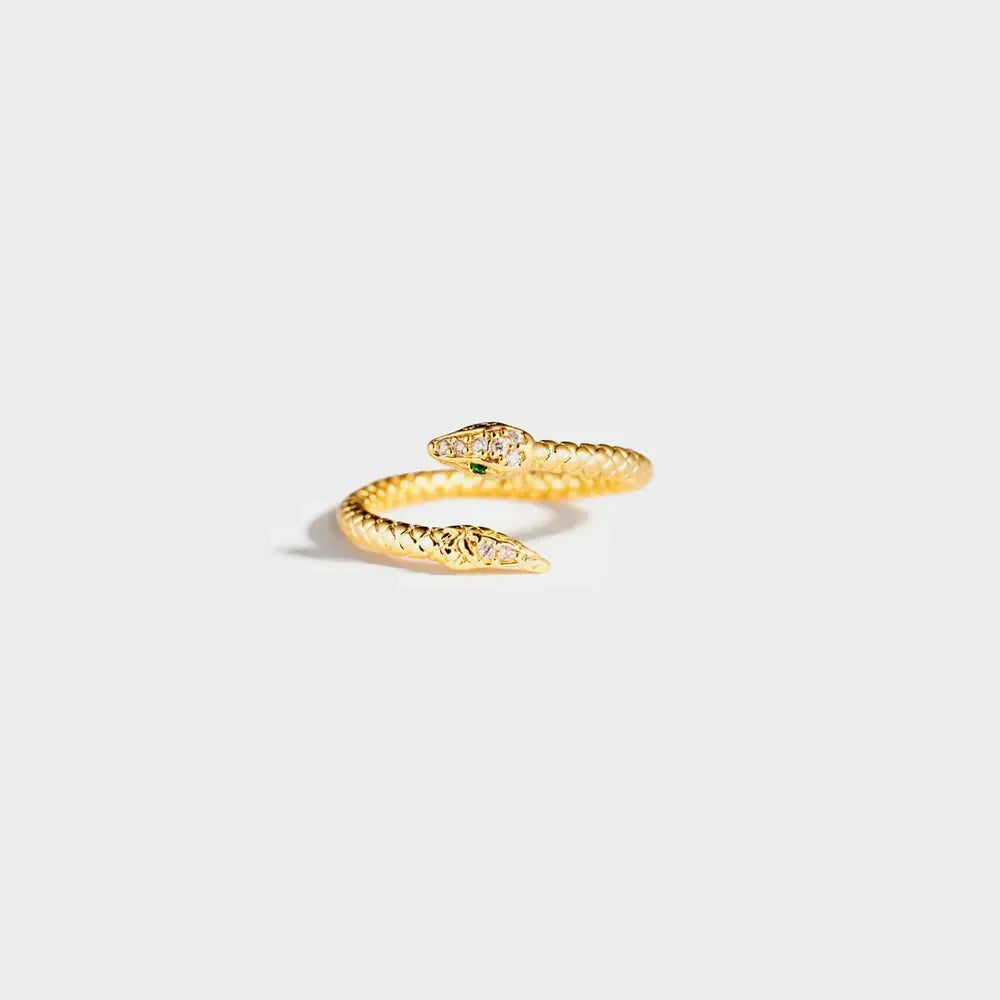 Snake Shape 18K Gold-Plated Bypass Ring - VAleG