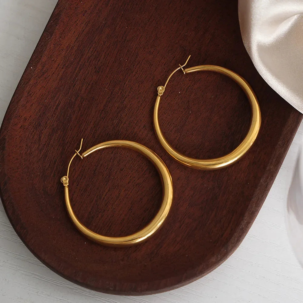 18K Gold-Plated Hoop Earrings - VAleG