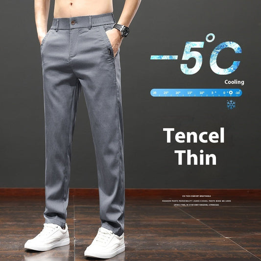Tencel Lyocell Light And Easy To Care Slim-fitting Straight Pants Men's VAleG