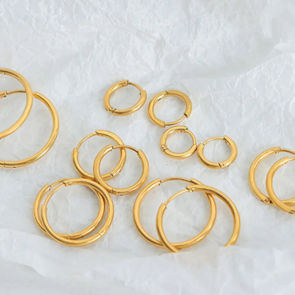 18K Gold-Plated Huggie Earrings - VAleG