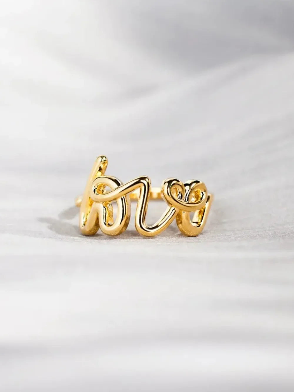LOVE 18K Gold-Plated 925 Sterling Silver Ring - VAleG