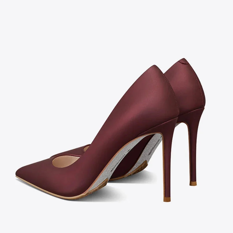 Pointed High Heels Women's Stiletto Heel Leather Pumps - VAleG