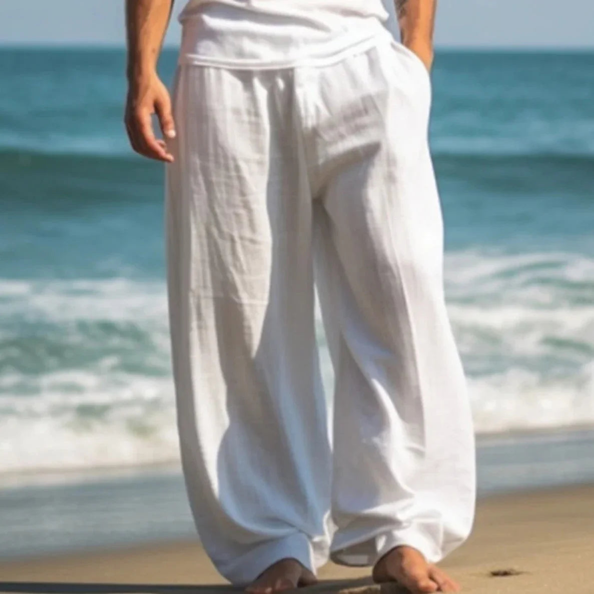 Outdoor Casual Pants Beach Solid Color Straight - VAleG