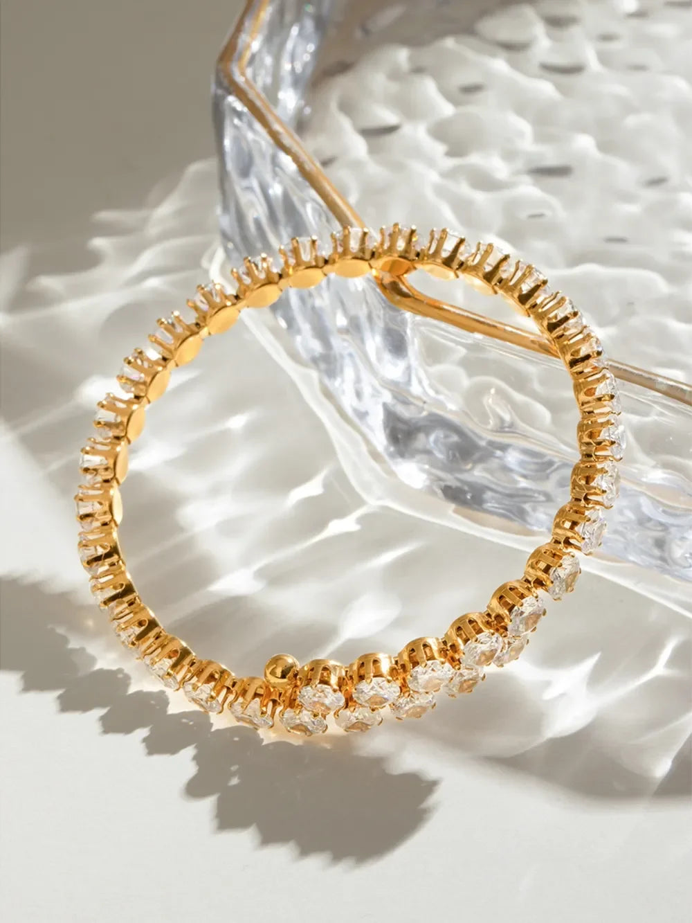 Stainless Steel Inlaid Zircon Bracelet - VAleG