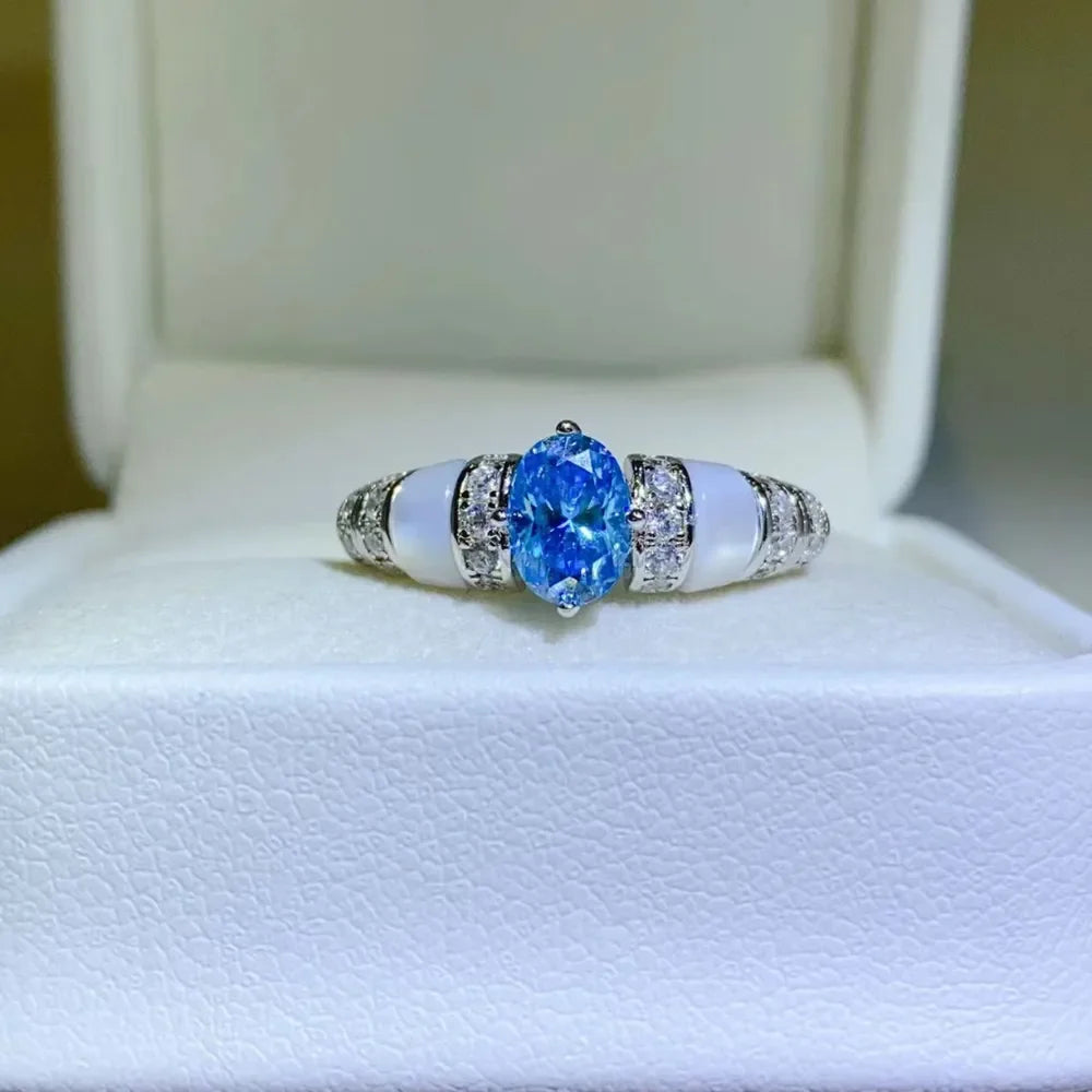 1 Carat Moissanite 925 Sterling Silver Ring - VAleG