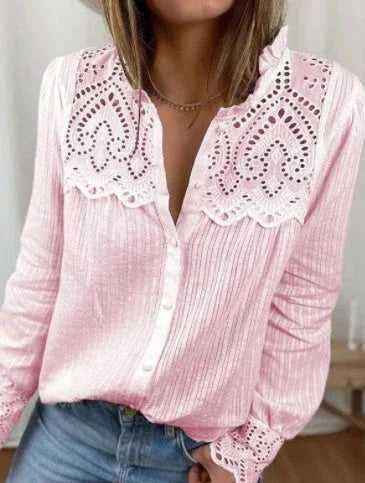 Autumn New Women's Lace Stitching Shirt Women - VAleG