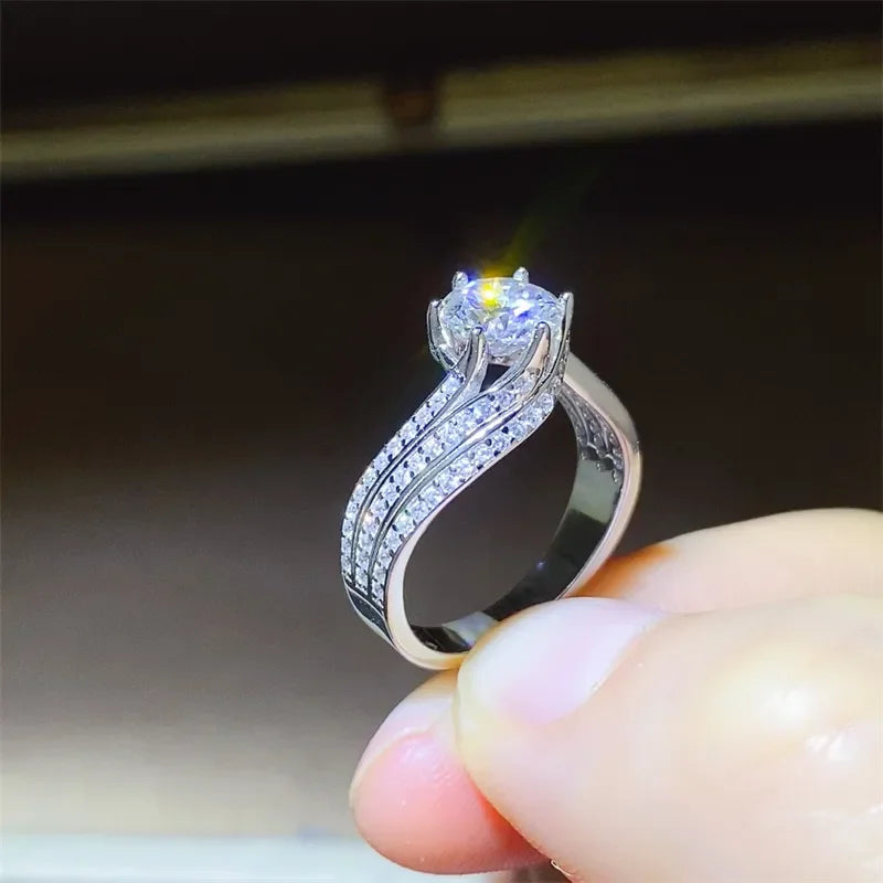 1 Carat Moissanite 925 Sterling Silver Ring - VAleG