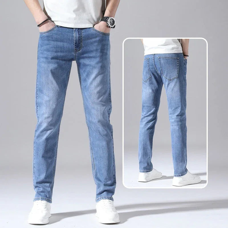 Retro Thin Jeans Straight Loose Casual Trousers Men - VAleG