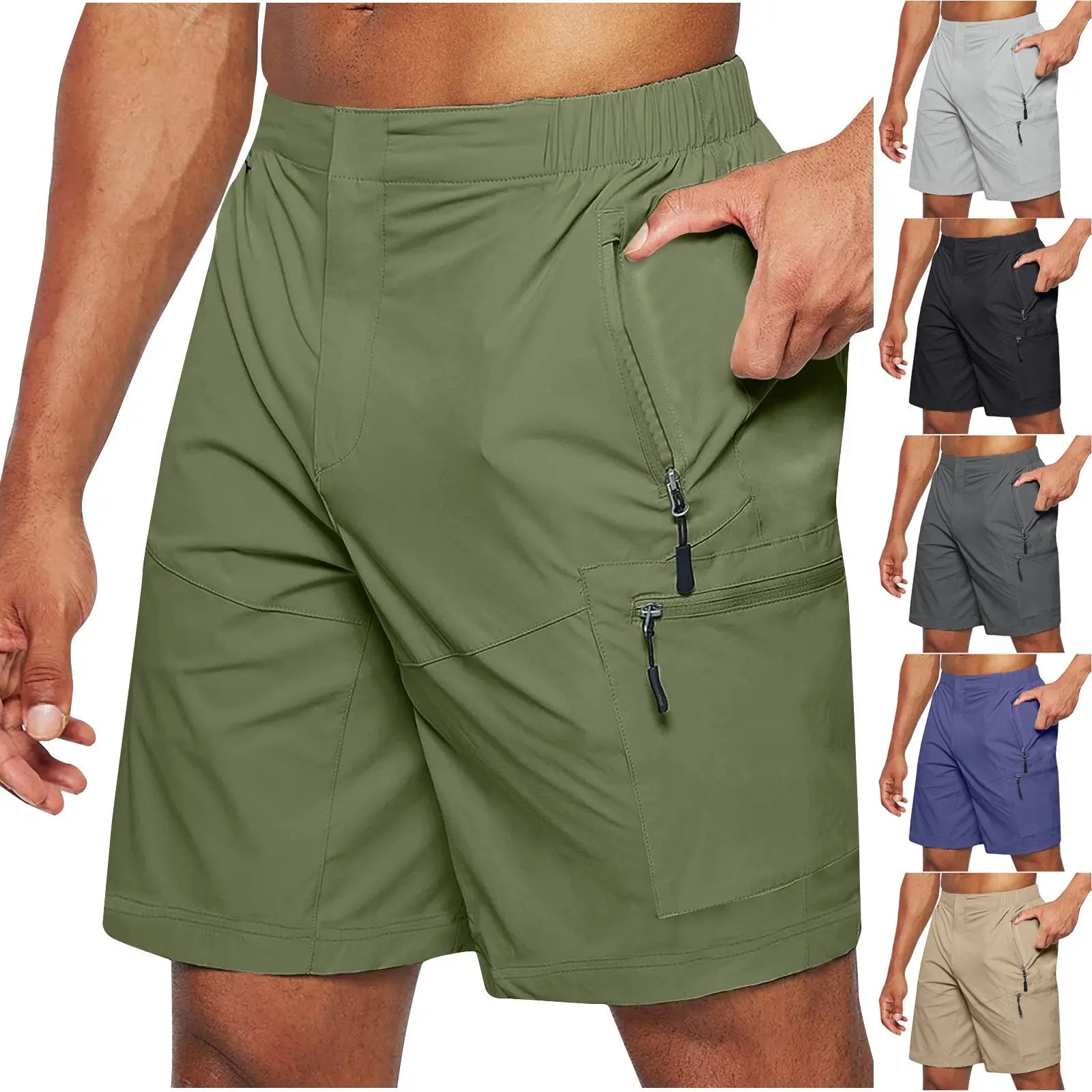 Pantaloncini estivi casual da uomo con elastico in vita, vestibilità comoda, alla moda, lunghi fino al ginocchio, a gamba dritta VAleG
