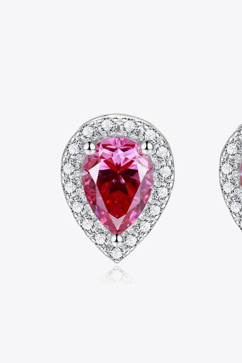 2 Carat Moissanite Teardrop Stud Earrings in Rose - VAleG