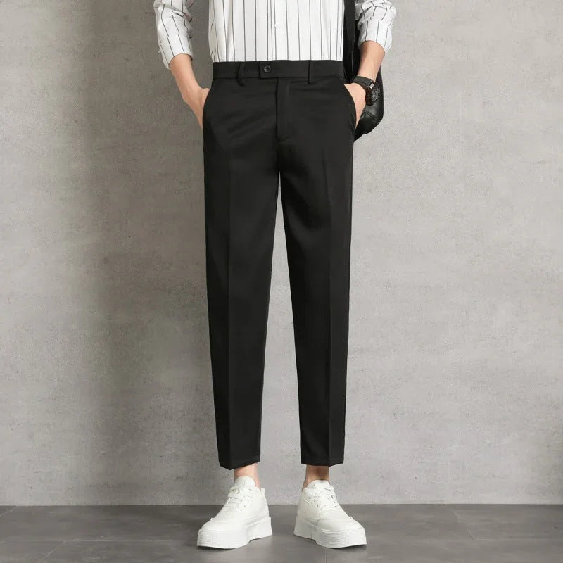Men's High-waisted Trousers Draping Spring And Autumn High-grade Straight Pants - VAleG