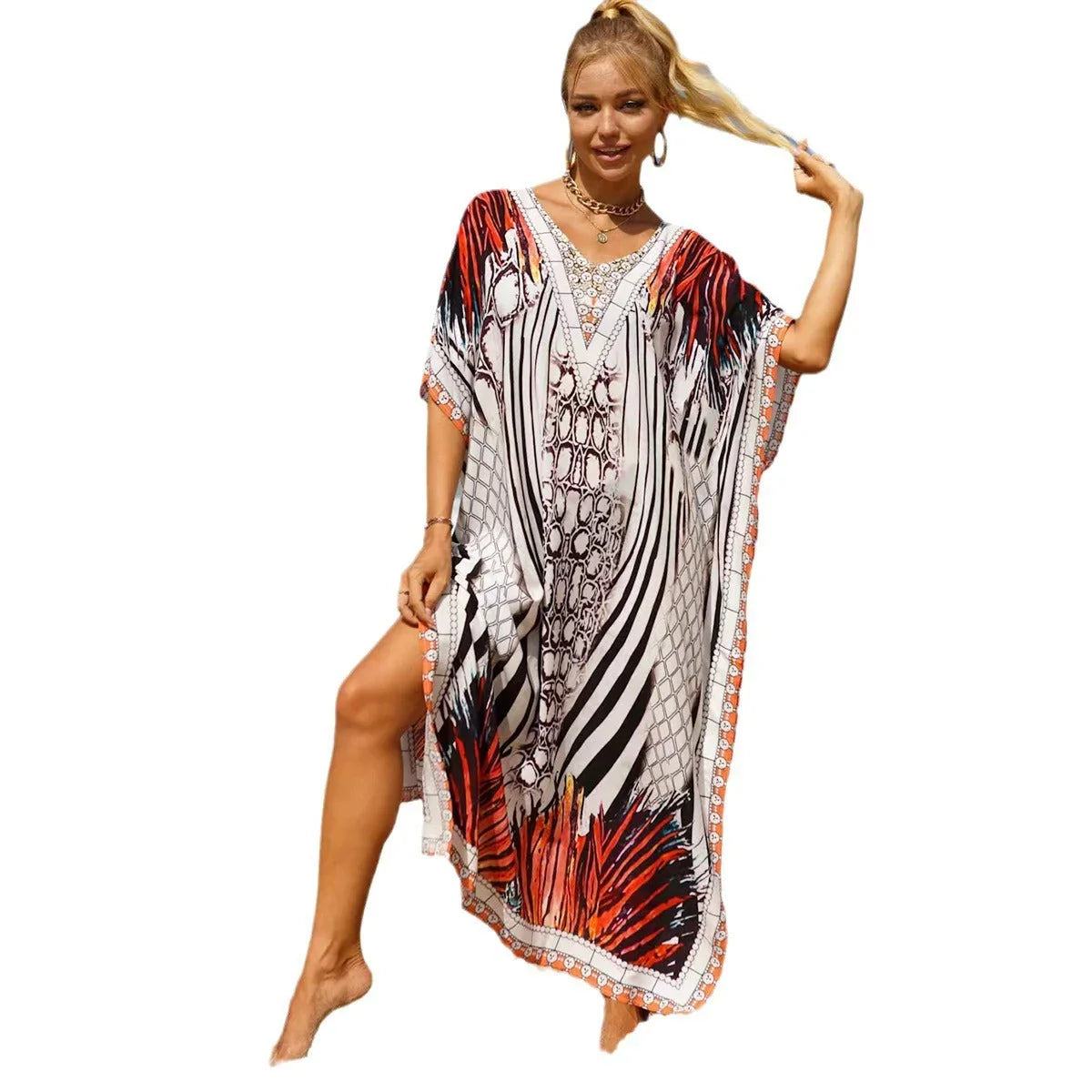 19 Colors Beach Cover-up Bohemian Beach Dress Plus Size - VAleG