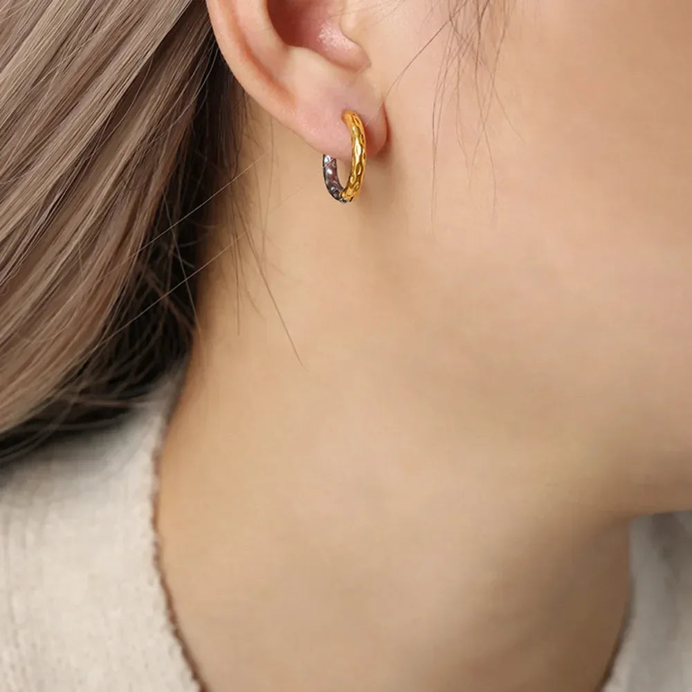18K Gold-Plated Huggie Earrings - VAleG