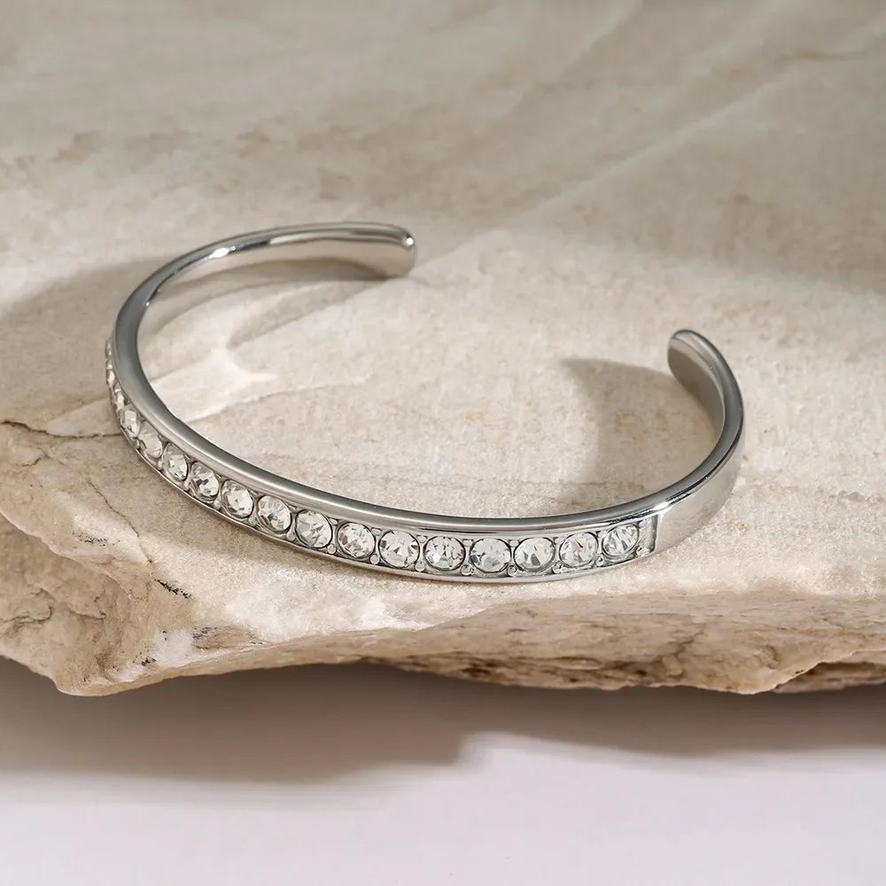 Stainless Steel Inlaid Zircon Bracelet - VAleG