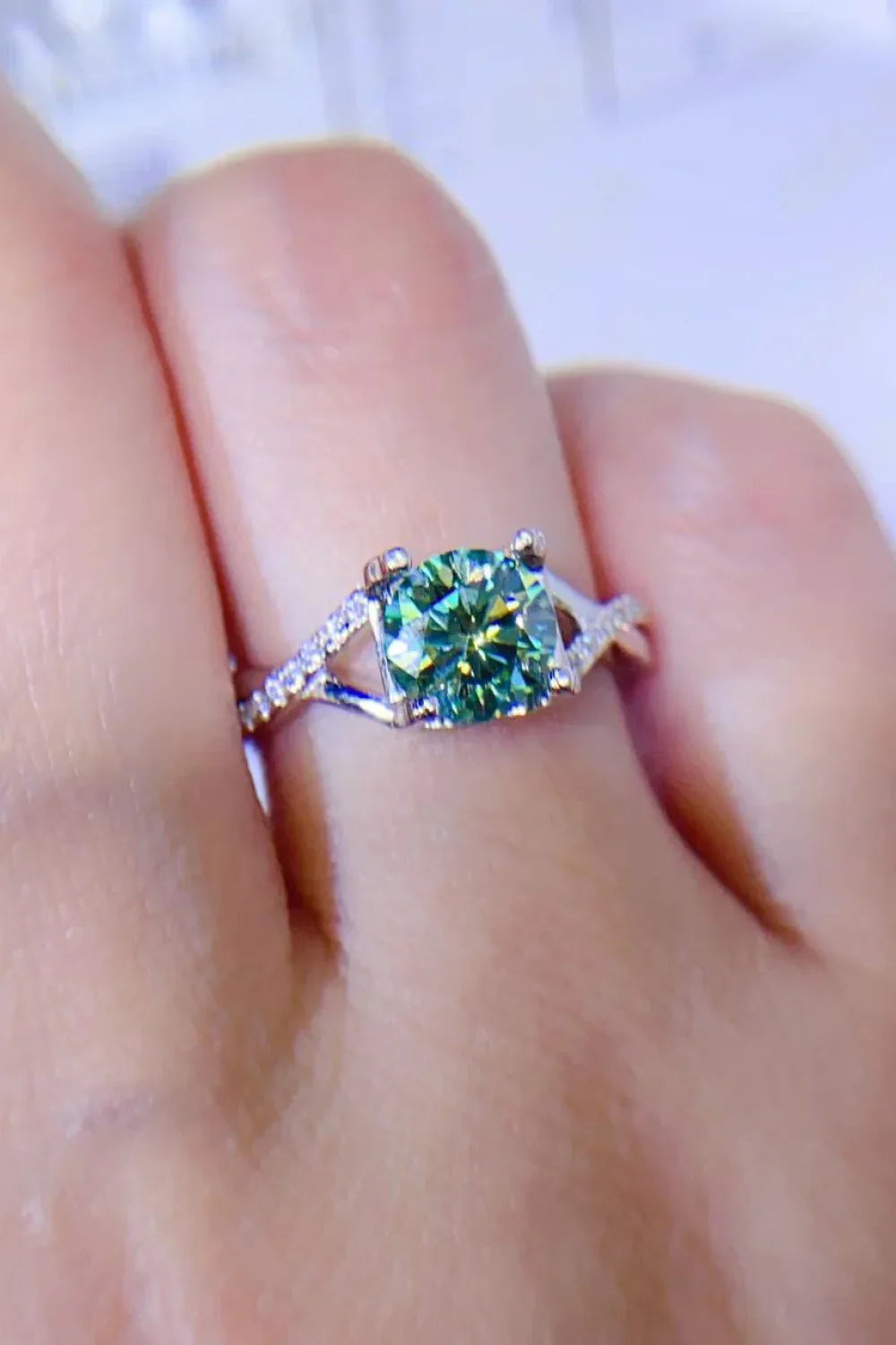 1 Carat Moissanite 925 Sterling Silver Ring - VAleG