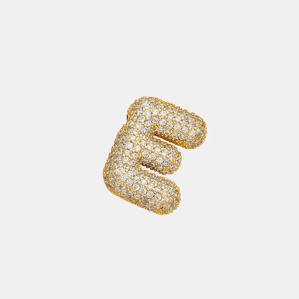 Inlaid Zircon Bubble Initial Necklace - VAleG