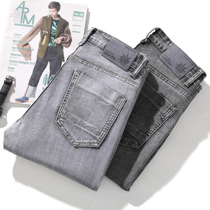 Straight Elastic Trend Versatile Retro Nostalgic Jeans For Men - VAleG