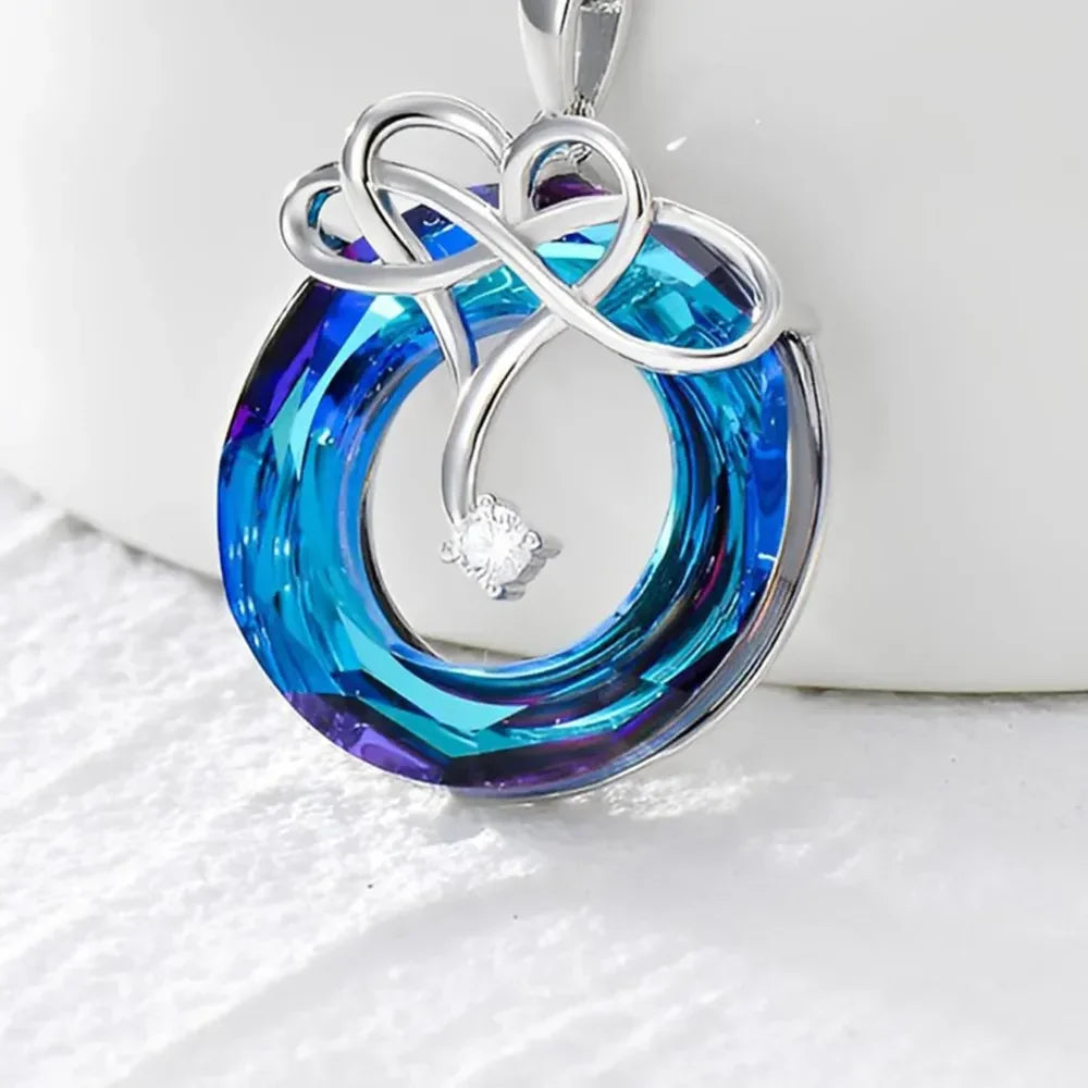 925 Sterling Silver Natural Crystal Pendant Necklace - VAleG
