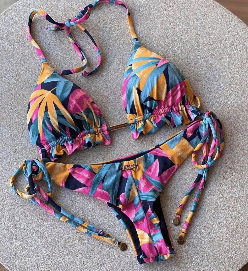 Women's Beach Split Printed Swimsuit - VAleG