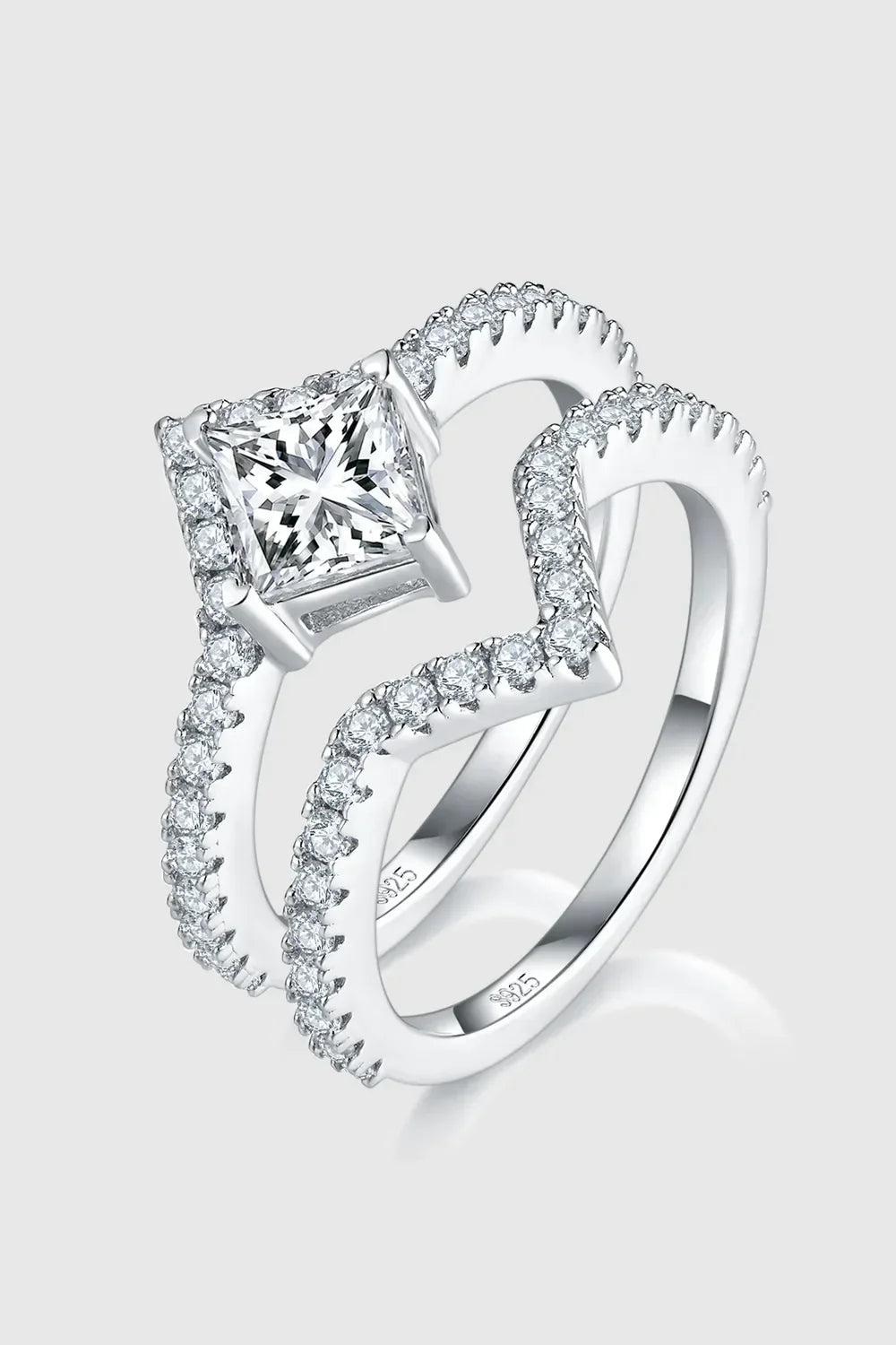 1 Carat Moissanite 925 Sterling Silver Double Layered Ring - VAleG