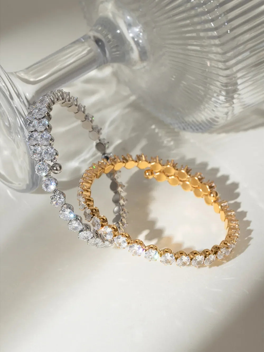 Stainless Steel Inlaid Zircon Bracelet - VAleG