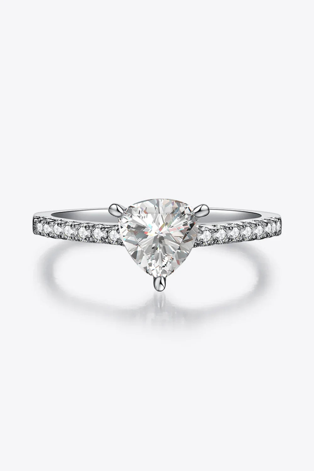 1 Carat Moissanite Triangle 925 Sterling Silver Ring - VAleG