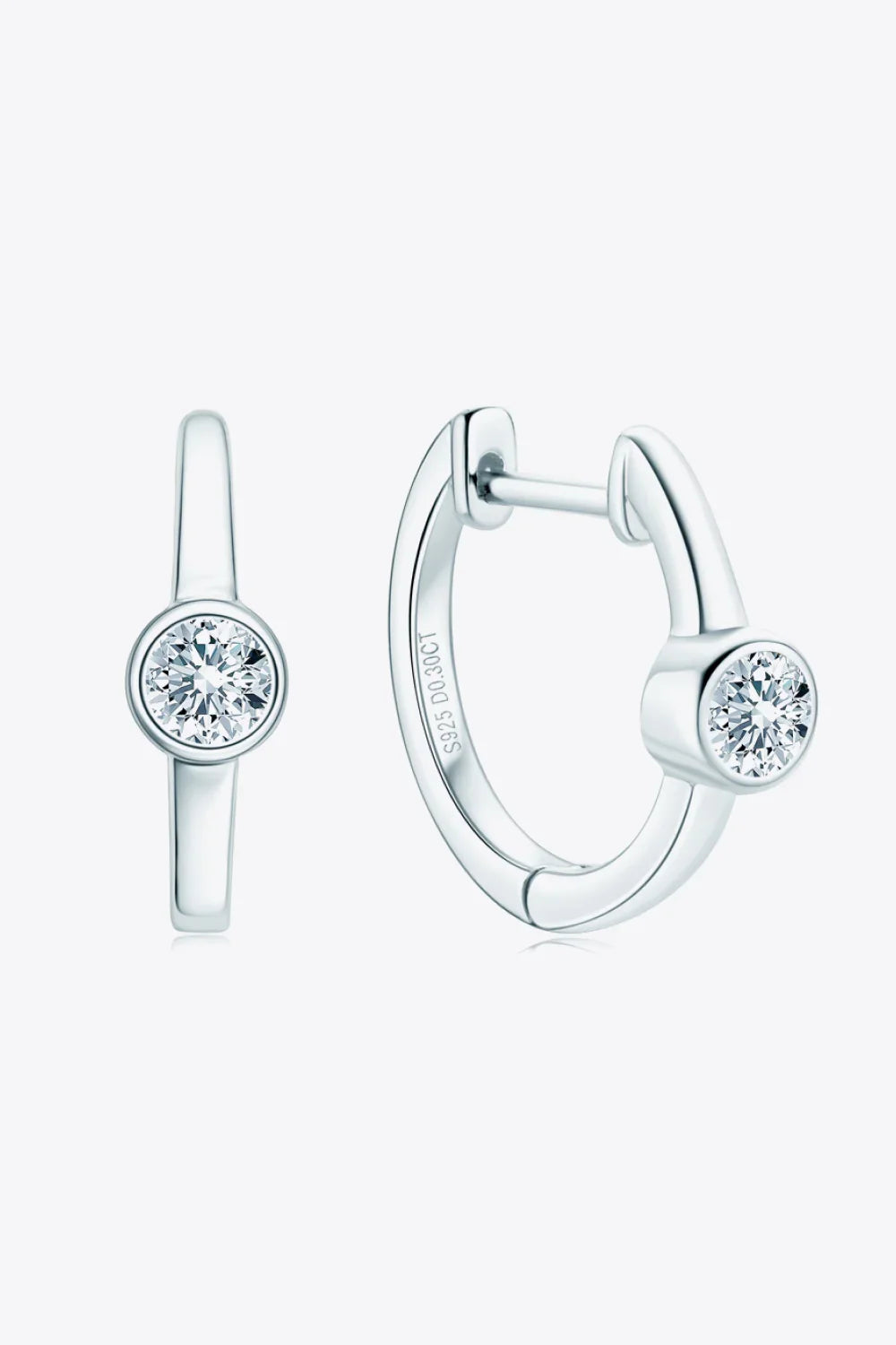 18k Gold-Plated Inlaid Moissanite Huggie Earrings - VAleG